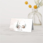 ウオーターカラーウッドランドフォレストベビーシャワー プレイスカード (正面)