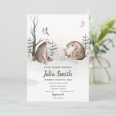 ウオーターカラーウッドランドフォレストベビーシャワー 招待状 (スタンド正面)