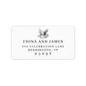 ウオーターカラーウッドランドフクロウ差出人住所 ラベル (正面)