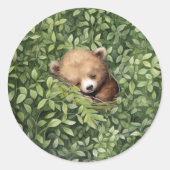 ウオーターカラーウッドランドベアーニュートラルベビーシャワー ラウンドシール (正面)