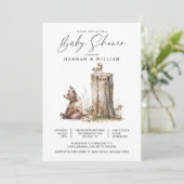 ウオーターカラーウッドランドベア赤ちゃんシャワー 招待状 (スタンド正面)