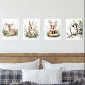 ウオーターカラーウッドランドベビーアニマルズ子供部屋デコール (寝室)