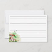 ウオーターカラーウッドランドマッシュルームシダレシピカード 招待状 (裏面)