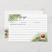 ウオーターカラーウッドランドマッシュルームシダレシピカード 招待状 (正面/裏面)