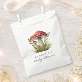 ウオーターカラーウッドランドマッシュルームベビーシャワー フェイバーバッグ (クリップ留めされた状態)