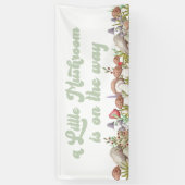 ウオーターカラーウッドランドマッシュルームベビーシャワー 横断幕 (縦)