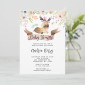 ウオーターカラーウッドランドムースベビーシャワー 招待状 (スタンド正面)