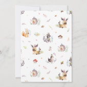 ウオーターカラーウッドランドムースベビーシャワー 招待状 (裏面)