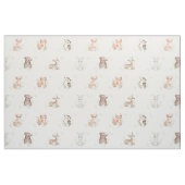 ウオーターカラーウッドランド動物ベビー子供部屋 ファブリック (ファットクウォーター)