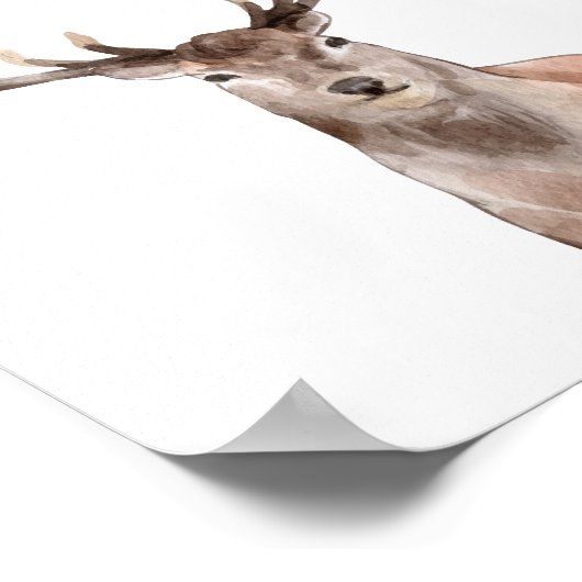 ウオーターカラーウッドランド動物少年の女の子ルームデコール ポスター (角)