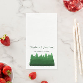 ウオーターカラーウッドランド結婚パインズのナプキン