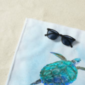 ウオーターカラーウミガメ熱帯海 ビーチタオル (インサイチュ)