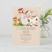 ウオーターカラーオスターバーンアニマルズファーム誕生日 招待状 (スタンド正面)