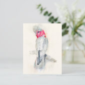 ウオーターカラーオペラコッカトゥー ポストカード (スタンド正面)