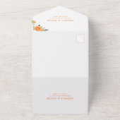 ウオーターカラーオレンジシトラスフローラ結婚ブロッサム オールインワン招待状 (外側)