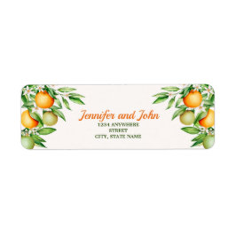 ウオーターカラーオレンジフルーツ結婚ズ差出人住所 ラベル