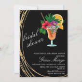 ウオーターカラーカクテルトロピックブライダルシャワー 招待状 (正面)