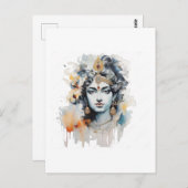 ウオーターカラークリシュナ絵を描ーズ ポストカード (正面/裏面)