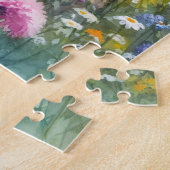 ウオーターカラーゴールデンドルドッグワイルドフラワーフィールド ジグソーパズル (側面)