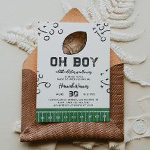 ウオーターカラーサッカーベビーシャワー招待状