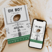 ウオーターカラーサッカーベビーシャワー招待状 招待状