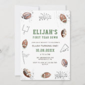 ウオーターカラーサッカー初年ダウン誕生日 招待状 (正面)