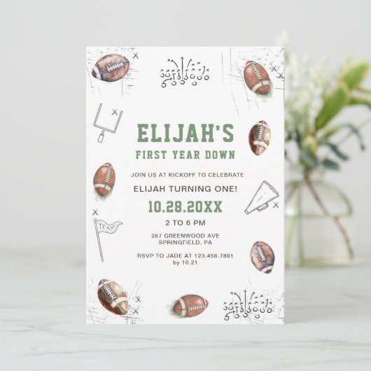 ウオーターカラーサッカー初年ダウン誕生日 招待状 (スタンド正面)