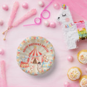 ウオーターカラーサーカスアニマルズ誕生日 ペーパーボウル (パーティー)