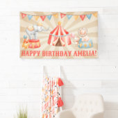 ウオーターカラーサーカスアニマルズ誕生日 横断幕 (インサイチュ)