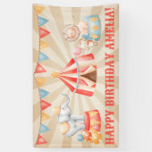 ウオーターカラーサーカスアニマルズ誕生日 横断幕 (縦)