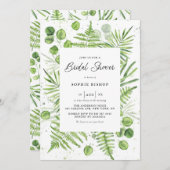 ウオーターカラーシダとユーカリブライダルシャワー 招待状 (正面/裏面)