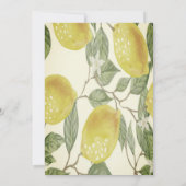 ウオーターカラーシトラスレモン花誕生日 招待状 (裏面)