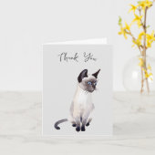 ウオーターカラーシャム猫 カード (黄色い花)