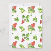 ウオーターカラーストロベリーボタニカルウェディングシャワー 招待状 (裏面)