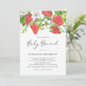 ウオーターカラーストロベリーボタニカルベビーブランチ 招待状 (スタンド正面)