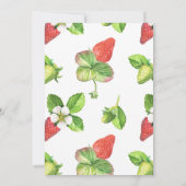 ウオーターカラーストロベリーボタニカル婚約パーティ 招待状 (裏面)