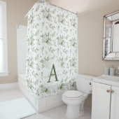 ウオーターカラースノーベリーホワイトシダーブランチクリスマス シャワーカーテン (インサイチュ)