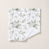 ウオーターカラースノーベリーホワイトシダーブランチクリスマス バスタオルセット (ウォッシュタオル)