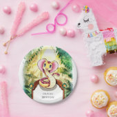 ウオーターカラースリザースネーク誕生日 ペーパープレート (パーティー)