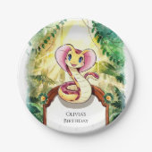 ウオーターカラースリザースネーク誕生日 ペーパープレート (正面)
