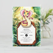 ウオーターカラースリザースネーク誕生日 招待状 (スタンド正面)