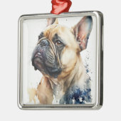 ウオーターカラータンフランスのブルドッグ メタルオーナメント (左)