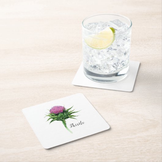 ウオーターカラーチスル植物学 スクエアペーパーコースター (インサイチュ)