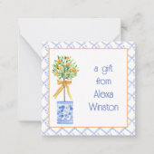 ウオーターカラーチノワセリーオレンジツリートピアリー ノートカード (正面)