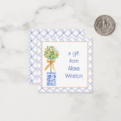 ウオーターカラーチノワセリーオレンジツリートピアリー ノートカード (正面/裏面インサイチュ)