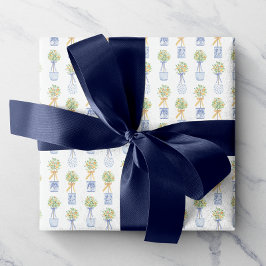 ウオーターカラーチノワセリーオレンジツリートピアリー ラッピングペーパー