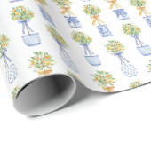 ウオーターカラーチノワセリーオレンジツリートピアリー ラッピングペーパー (ロールコーナー)