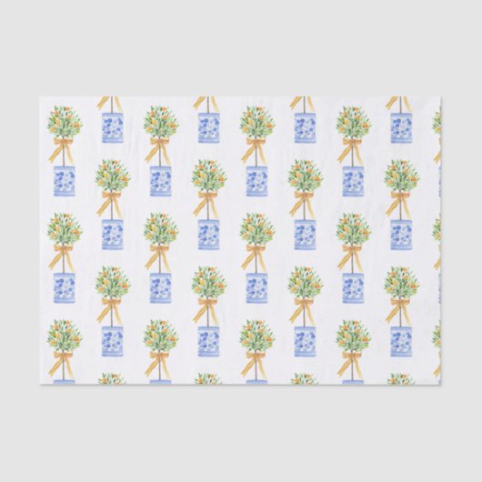 ウオーターカラーチノワセリーオレンジツリートピアリー 薄葉紙 (正面)