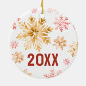 ウオーターカラートナカイパーソナライズされたオーナメント セラミックオーナメント (裏面)