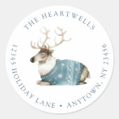 ウオーターカラートナディースクリスマス差出人住所 ラウンドシール (正面)